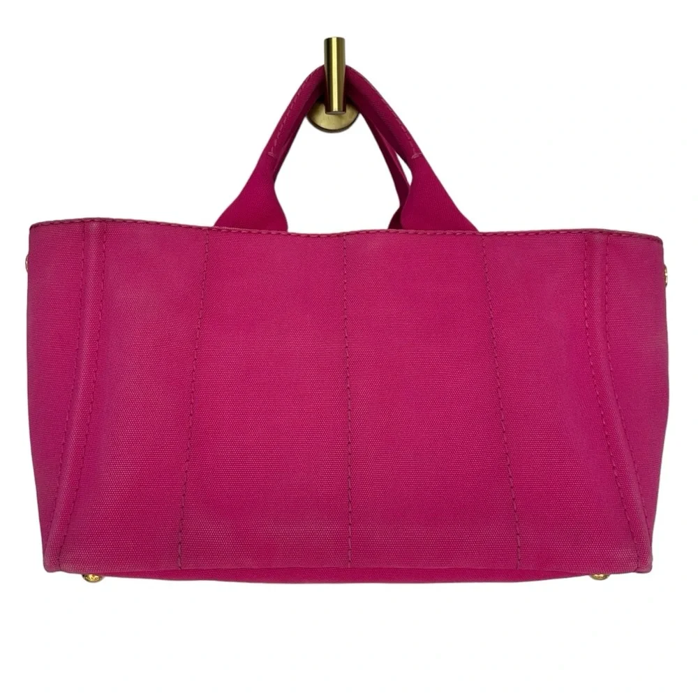 Prada Canapa Shoulder Crossbody Bag Tote Fuchsia Pink Purple Large Summer